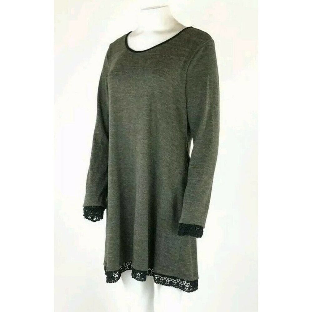 Modcloth Fervour Sweater Shift Dress Crochet Hem - Picture 2 of 4